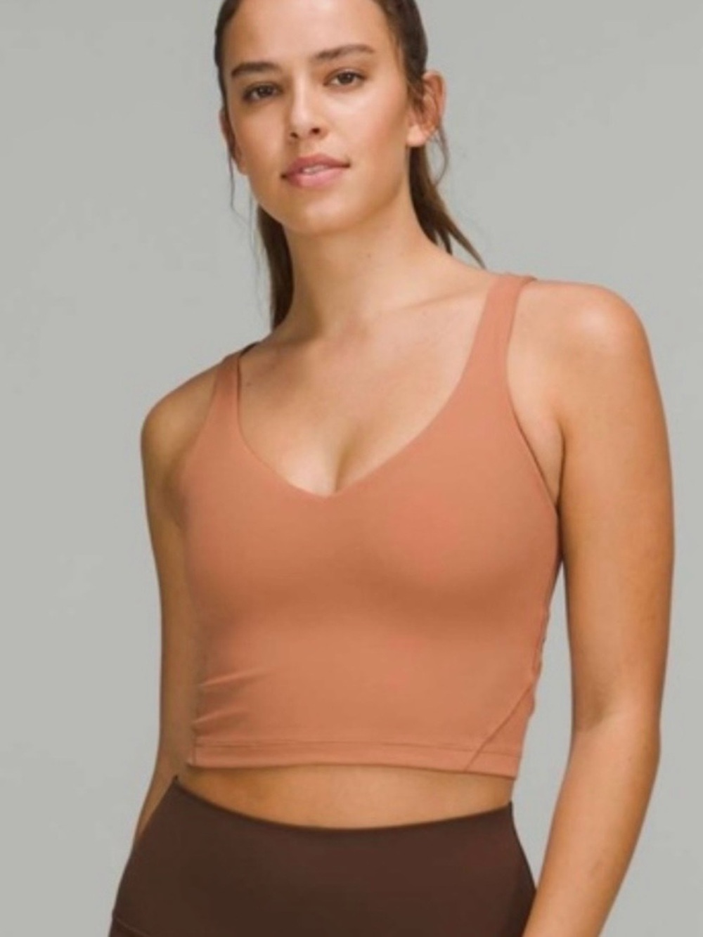 lululemon athletica V-Neck Crop Bralette — Terracotta